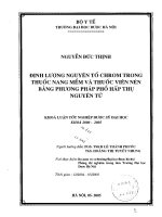 Định lượng nguyên tố chrom trong thuốc nang mềm và thuốc vien nén bằng phương pháp phổ hấp thụ nguyên tử
