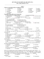 Kiểm tra 1 tiết lần 2 HKI,tiếng anh lớp 12 