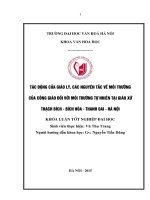 Tác động của giáo lý, các nguyên tắc về môi trường công giáo đối với môi trường tự nhiên tại giáo xứ thạch bích   bích hòa   thanh oai   hà nội 