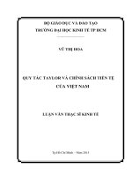 Quy tắc taylor và chính sách tiền tệ của việt nam đại học kinh tế 2015 