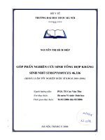 Góp phần nghiên cứu sinh tổng hợp kháng sinh nhờ streptomyces 46 336