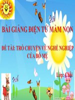 Bài giảng điện tử mầm non lớp Chồi đề tài Trò chuyện về nghề nghiệp của bố, mẹ