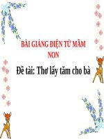 Bài giảng điện tử mầm non lớp Chồi đề tài Thơ Lấy tăm cho bà