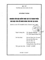 Nghiên cứu đặc điểm thực vật và thành phần hóa học của rễ ngưu bàng thu hái tại sapa