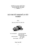 THUYẾT MINH TỐT NGHIỆP NHÀ MÁY LẮP RÁP SỬA CHỮA Ô TÔ