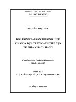Đo lường tài sản thương hiệu vinasoy dựa trên cách tiếp cận từ phía khách hàng