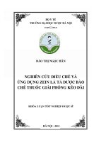 Nghiên cứu điều chế và ứng dụng zein là tá dược bào chế thuốc giải phóng kéo dài