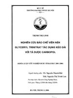 Nghiên cứu bào chế viên nén glyceryl trinitrat tác dụng kéo dài với tá dược carbopol