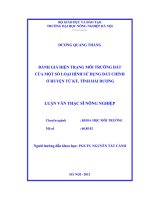 đánh giá hiện trạng môi trường đất của một số loại hình sử dụng đất chính ở huyện tứ kỳ, tỉnh hải dương