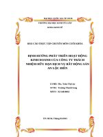 định hướng phát triển hoạt động kinh doanh của công ty tnhh dịch vụ bất động sản an lộc điền
