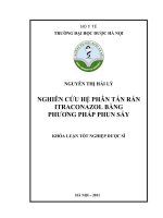 Nghiên cứu hệ phân tán rắn itraconazol bằng phương pháp phun sấy