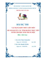 vận dụng kiến thức liên môn giải quyết tình huống làm thế nào để tiêu diệt hạn chế chuột tại trường thcs tây sơn mà không ảnh hưởng đến môi trường