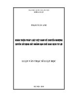 Hoàn thiện pháp luật việt nam về chuyển nhượng quyền sử dụng đất nhằm hạn chế giao dịch tư lợi 