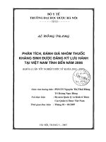 Phân tích, đánh giá nhóm thuốc kháng sinh được đăng ký lưu hành tại việt nam tính đến năm 2006