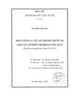 Phân tích cơ cấu giá thành thuốc do công ty cổ phần traphaco sản xuất
