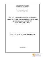 ODA của ngân hàng phát triển châu á (ADB) trong ngành lâm nghiệp (nghiên cứu trường hợp 4 tỉnh thanh hóa, quảng trị, gia lai, phú yên giai đoạn 2001   2005