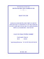 đánh giá sự sinh trưởng, phát triển của một số giống hoa đào và ảnh hưởng của kỹ thuật khoanh vỏ, tuốt lá đến khả năng ra hoa của giống đào bích trồng tại atk định hóa   thái nguyên