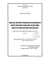 Đánh giá tình hình sử dụng methylprednisolon truyền tĩnh mạch trong điều trị hội chứng thận hư tại khoa nhi bệnh viện bạch mai