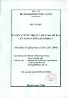 Nghiên cứu kỹ thuật làm tăng độ hòa tan của nang cứng fenofibrat