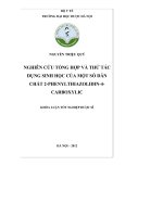 Nghiên cứu tổng hợp và thử tác dụng sinh học của một số dẫn chất 2 phenylthiazolidin   4   carboxylic