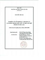 Nghiên cứu ổn định beta caroten và lycopen trong dầu gấc và một số chế phẩm từ dầu gấc