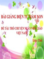 Bài giảng điện tử mầm non lớp Chồi đề tài Trò chuyện ngày Nhà giáo Việt Nam