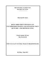 Hoàn thiện phân tích báo cáo tài chính khách hàng tại ngân hàng TMCP quân đội   chi nhánh đà nẵng