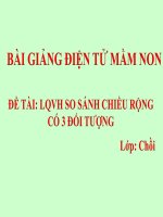 Bài giảng điện tử mầm non lớp Chồi đề tài LQVT: So sánh chiều rộng có 3 đối tượng