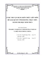 vận dụng kiến thức liên môn giải qyết tình huống tìm hiểu về bệnh suy dinh dưỡng ở trẻ em và biện pháp phòng chống