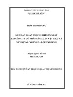 Kế toán quản trị chi phí sản xuất tại công ty cổ phần sản xuất vật liệu và xây dựng cosevco  i quảng bình