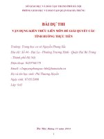 vận dụng kiến thức liên môn giải quyết tình huống thuyết minh về văn miếu quốc tử giám