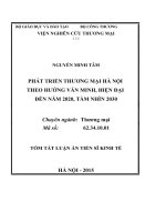 Phát triển thương mại hà nội theo hướng văn minh, hiện đại đến năm 2020, tầm nhìn 2030 (TT)