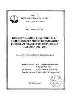 Khảo sát và nhận dạng chiến lược kinh doanh của một số doanh nghiệp dược phẩm nhà nước đã cổ phần hóa giai đoạn 2000   2006