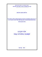 ứng dụng công nghệ gis để xây dựng cơ sở dữ liệu quản lý các nguồn nước thải trên địa bàn thành phố hải dương, tỉnh hải dương