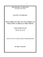 Hoàn thiện tổ chức kế toán nhiệm tại tổng công ty điện lực miền trung