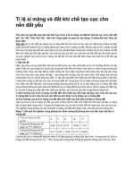 Tỉ lệ xi măng và đất khi chế tạo cọc cho nền đất yếu