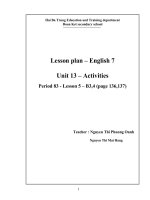 bài dự thi dạy học thep chủ đề tích hợp unit 13  activities