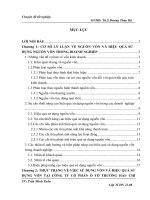 Nâng cao hiệu quả sử dụng nguồn vốn tại Công ty cổ phần Ô tô Trường Hải Chi nhánh Giải Phóng