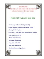 hồ sơ dự thi dạy học theo chủ đề tích hợp giáo dục ý thức bảo tồn và phát huy di sản văn hóa cho học sinh thông qua bài học bảo vệ di sản văn hóa