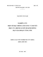 Nghiên cứu một số đặc điểm lâm sàng và huyết học của bệnh lơ xê mi kinh dòng hạt giai đoạn tăng tốc