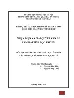 bài dự thi dạy học theo chủ đề tích hợp nhận diện và giải quyết vấn đề xâm hại tình dục trẻ em