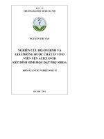 Nghiên cứu độ ổn định và giải phóng dược chất in vivo viên nén aciclovir