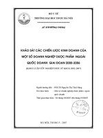 Khảo sát các chiến lược kinh doanh của một số doanh nghiệp dược phẩm ngoài quốc doanh giai đoạn 2000   2006