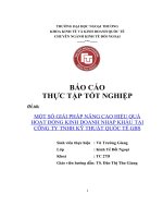 MỘT số GIẢI PHÁP NÂNG CAO HIỆU QUẢ HOẠT ĐỘNG KINH DOANH NHẬP KHẨU tại CÔNG TY TNHH kỹ THUẬT QUỐC tế GBS 