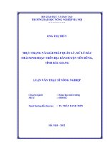 thực trạng và giải pháp quản lý, xử lý rác thải sinh hoạt trên địa bàn huyện yên dũng, tỉnh bắc giang