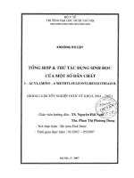 Tổng hợp và thử tác dụng sinh học của một số dẫn chất 2  acylamino   6 methylsulfonylbenzothiazol