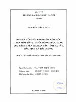 Nghiên cứu mức độ nhiễm nấm mốc trên một số vị thuốc đông dược đang lưu hành trên địa bàn các tỉnh Hà Tây, Bắc Ninh và Hải Dương