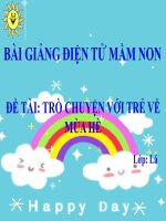 Bài giảng điện tử mầm non lớp Lá đề tài Trò chuyện với trẻ về mùa hè