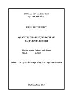 Quản trị chất lượng dịch vụ tại furama resort