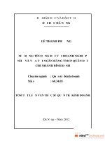 Mở rộng tín dụng đối với doanh nghiệp nhỏ và vừa tại ngân hàng TMCP quân đội chi nhánh bình định